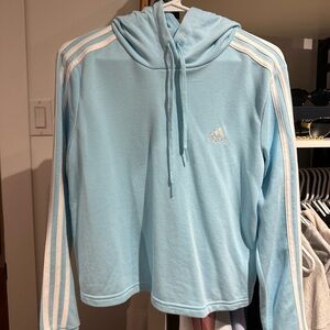 Adidas Originals 3 Stripe Baby Blue Hoodie